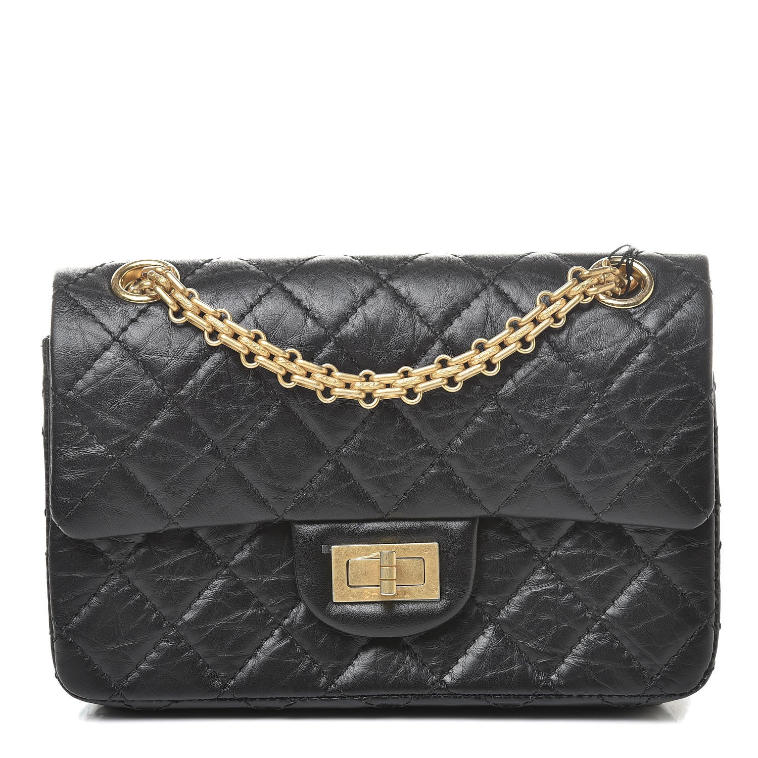 Chanel Aged Calfskin Quilted 2.55 Reissue Mini Flap Black 1 of 13