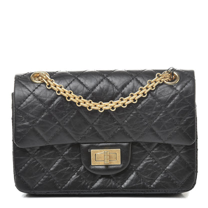 Chanel Aged Calfskin Quilted 2.55 Reissue Mini Flap Black 1 of 13