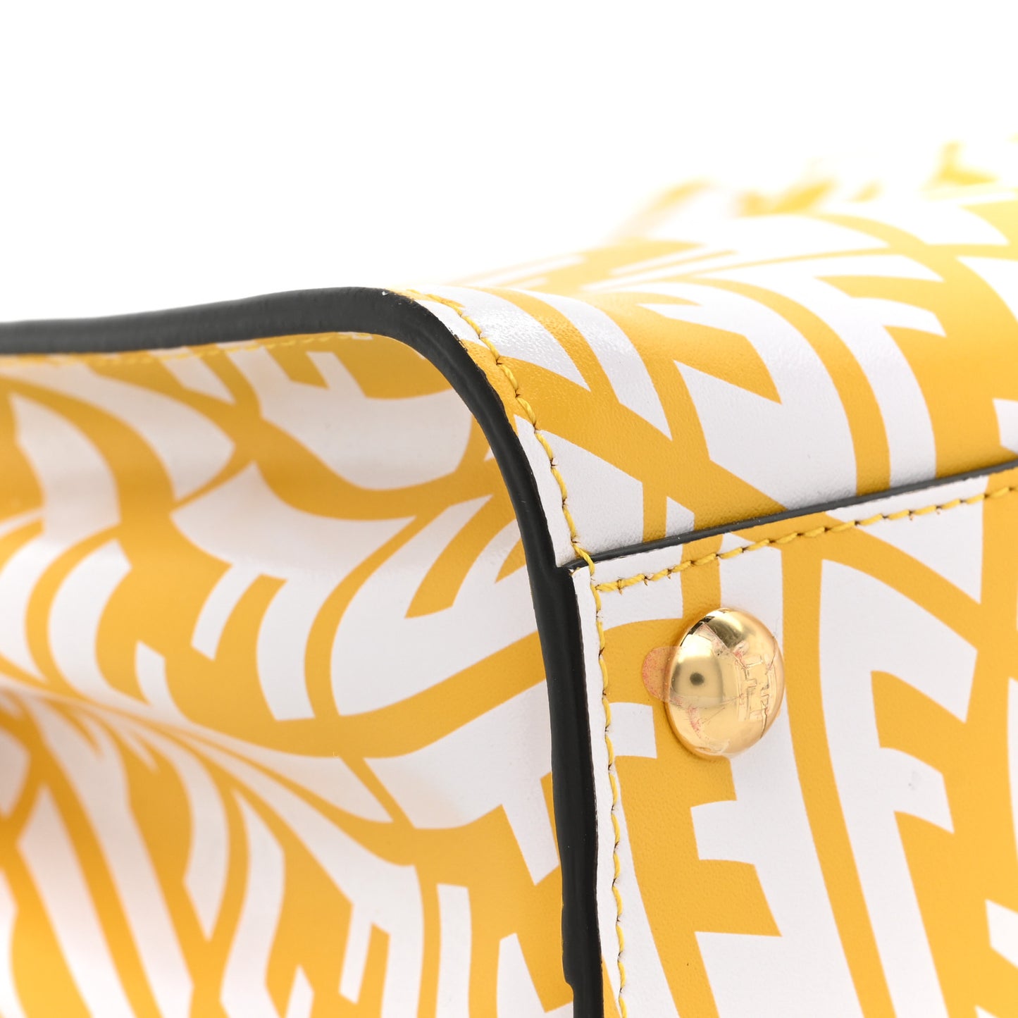 X SARAH COLEMAN Vitello Liberty Shiny Nappa Plexiglass FF Vertigo Mini Peekaboo Iconic Satchel Mimosa White