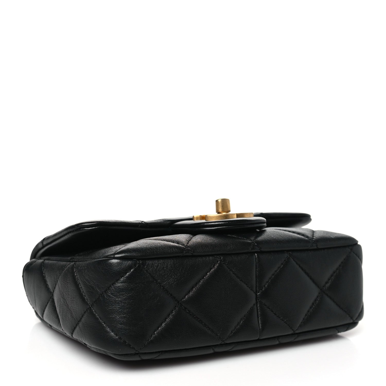 Chanel Lambskin Enamel Quilted Mini Pending CC Square Flap Black 4 of 10