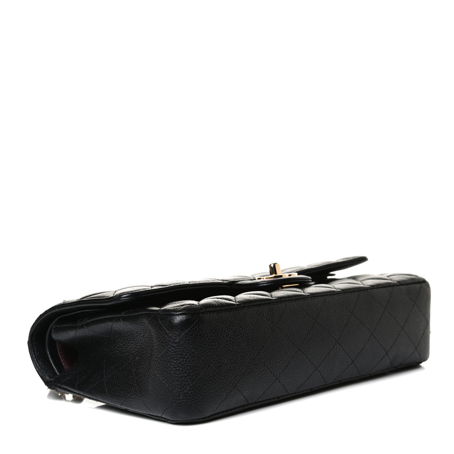 Caviar Quilted Medium Double Flap Black