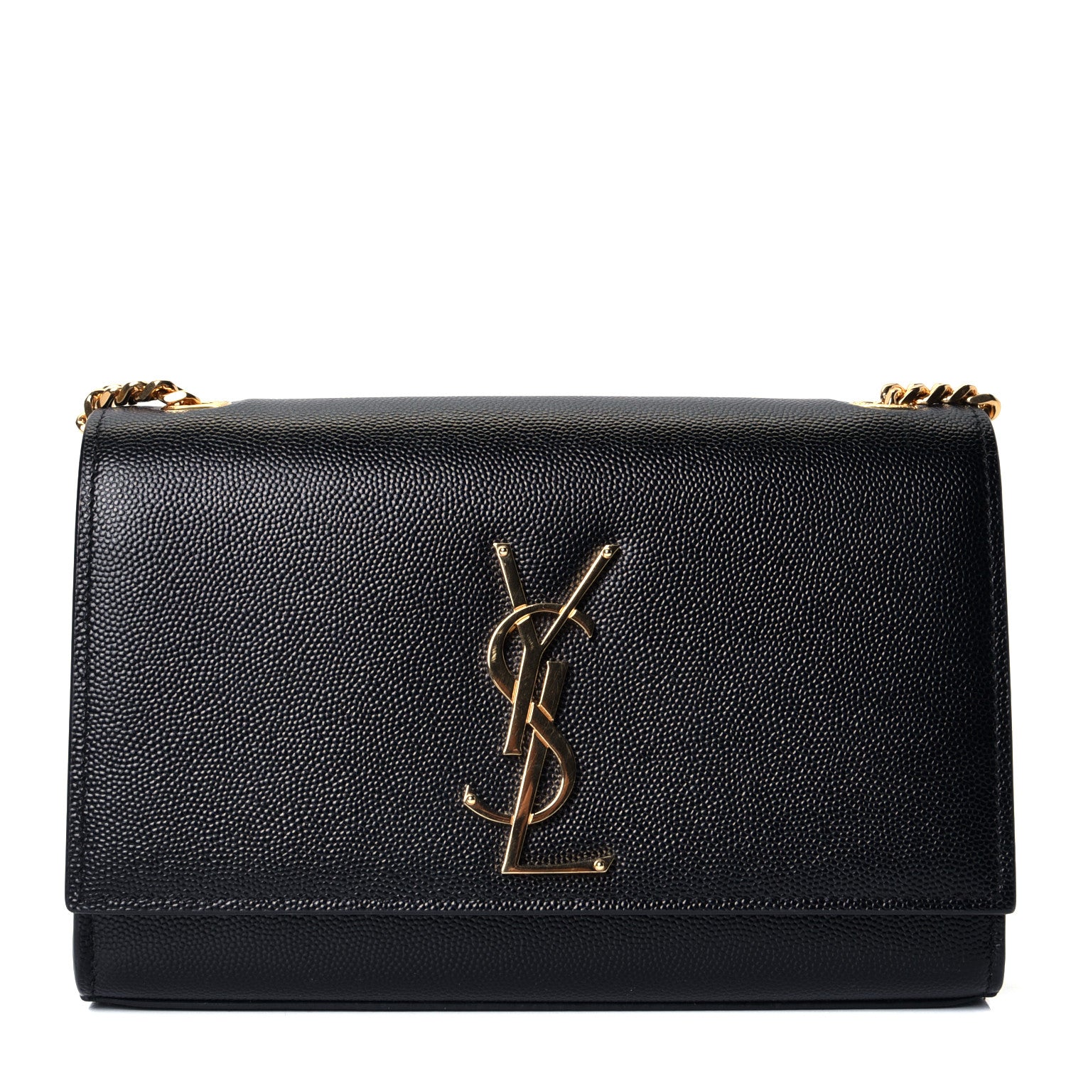 Saint Laurent Grain De Poudre Small Monogram Kate Satchel Black 1 of 4