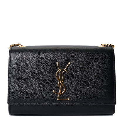 Saint Laurent Grain De Poudre Small Monogram Kate Satchel Black 1 of 4