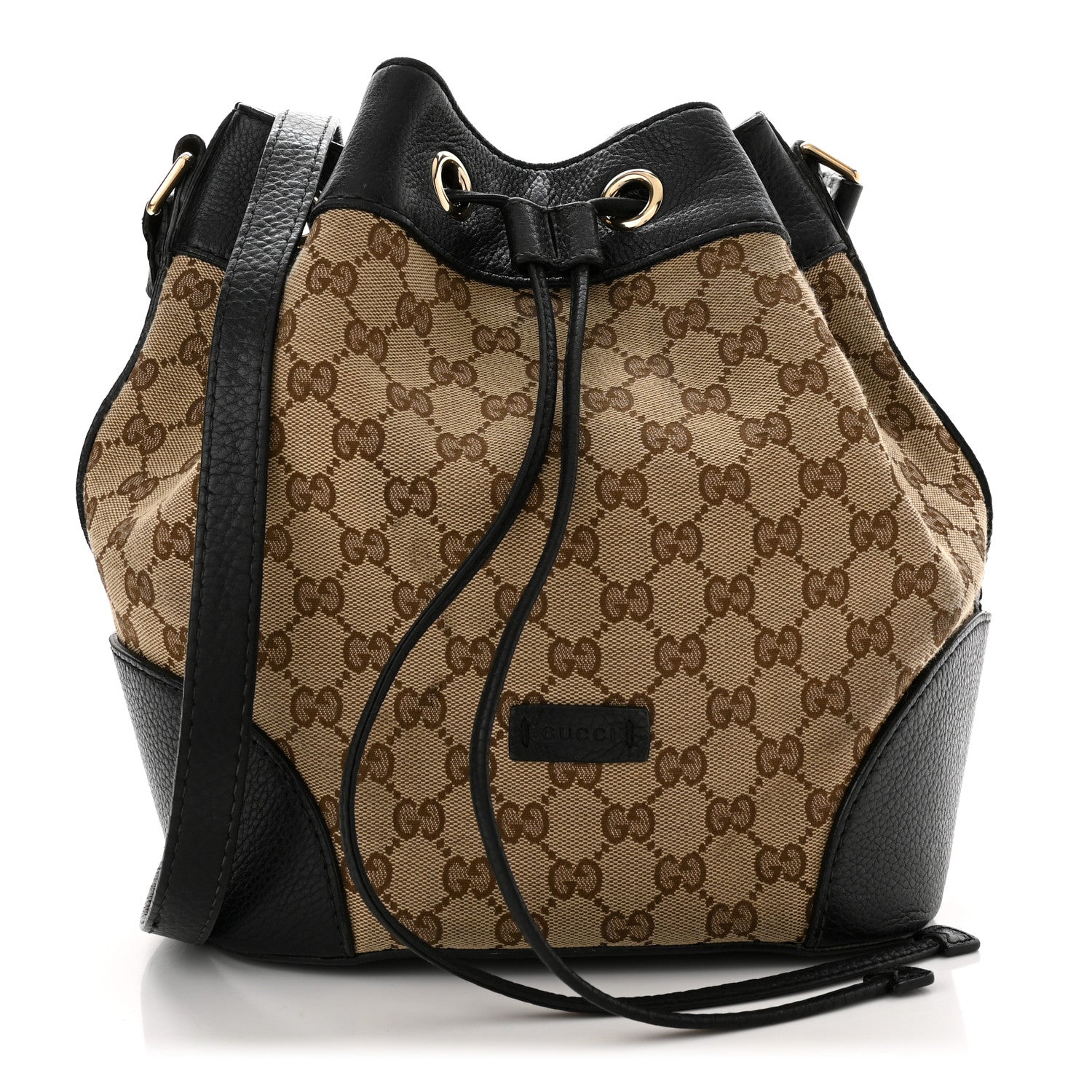 Gucci GG Monogram Calfskin Bucket Bag Black 1 of 14
