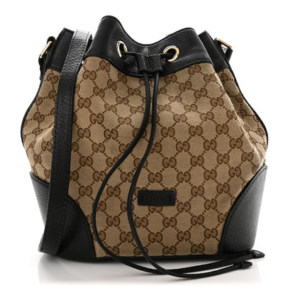 Gucci GG Monogram Calfskin Bucket Bag Black 1 of 14