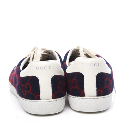 Gucci Covered Wool Big GG Monogram Mens Sneakers 11 Blue Red Mystic White 7 of 11