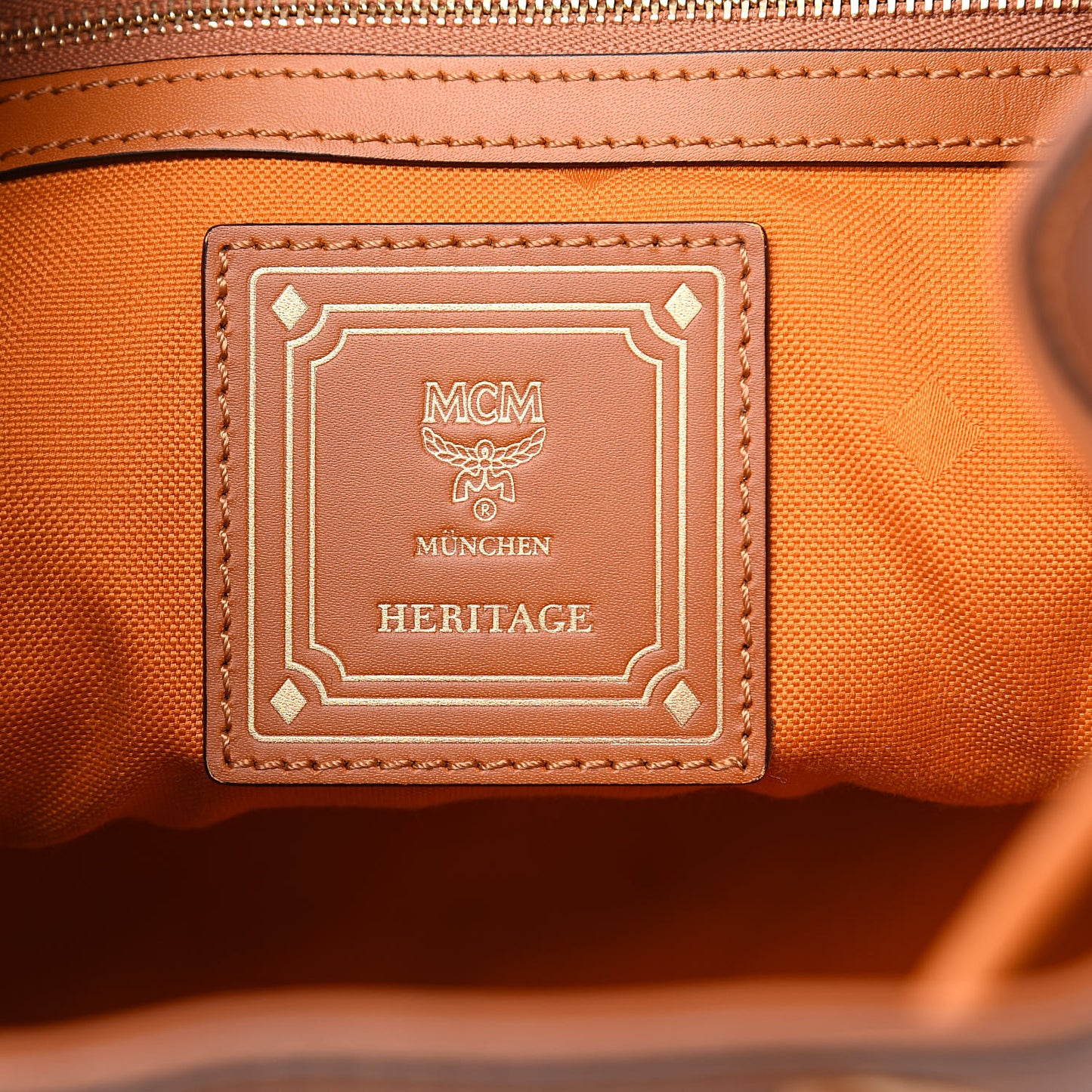 Visetos Small Heritage Drawstring Bucket Bag Cognac