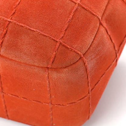 Chanel Suede Square Double Stitch Flap Orange 13 of 17