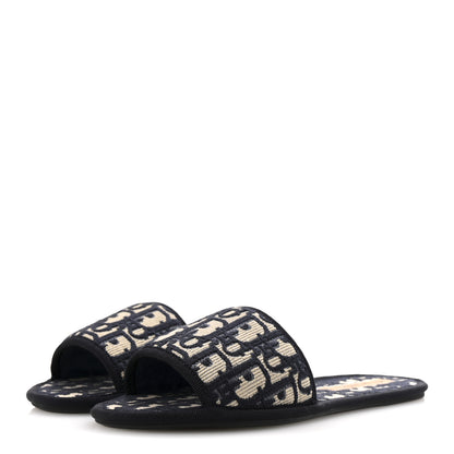 Christian Dior Velvet Oblique Chez Moi Sandal 36 Deep Blue 4 of 10