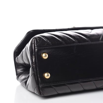 Chanel Calfskin Chevron Quilted Mini Coco Handle Flap Black 8 of 10