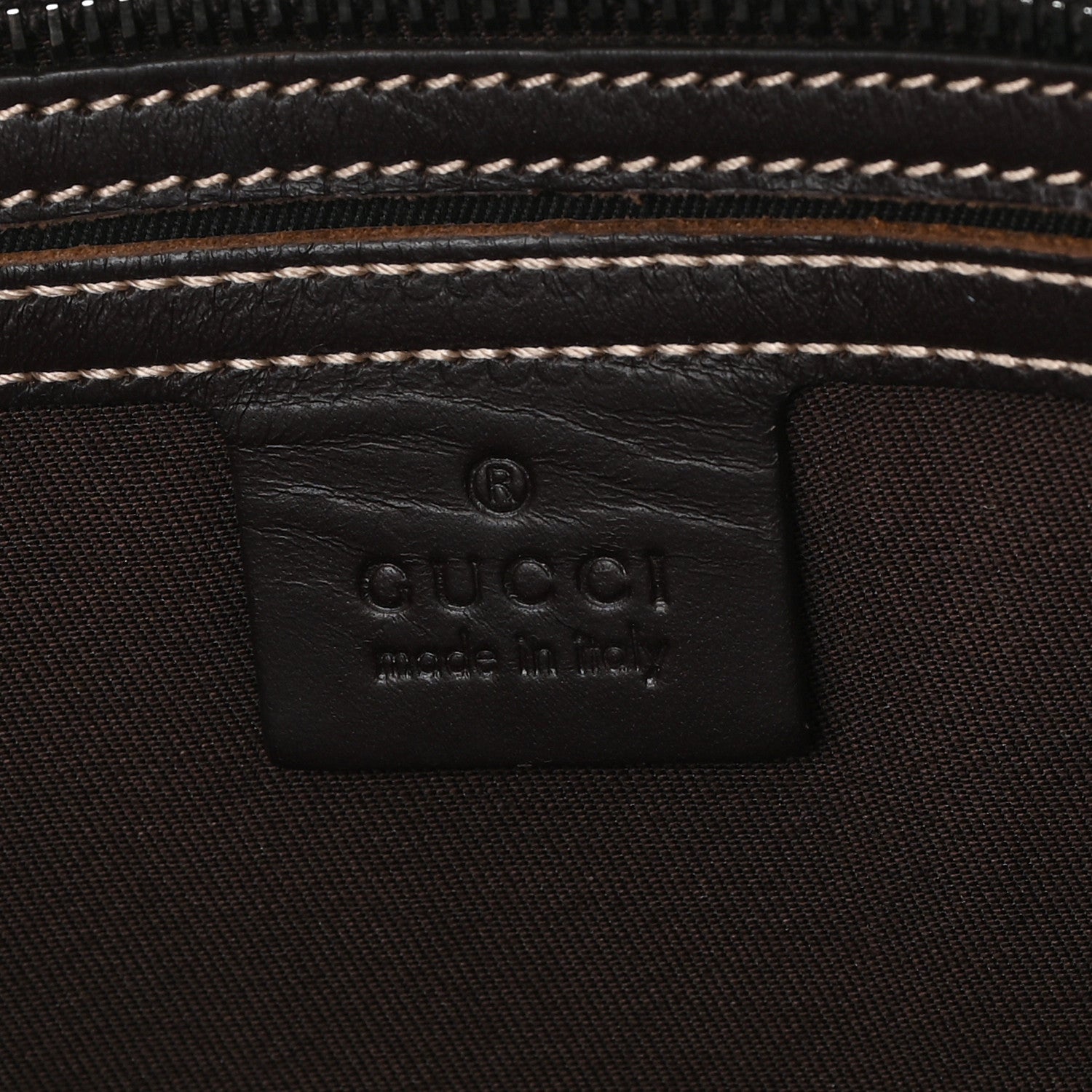 Gucci GG Supreme Monogram Medium Zippered Shopping Tote Dark Brown 6 of 10
