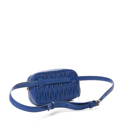 Miu Miu Nappa Matelasse Marsupio Belt Bag Azurro 3 of 10