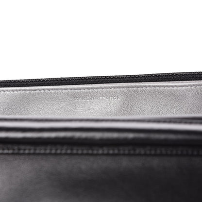 Chanel Lambskin Camellia Embossed Wallet on Chain WOC Black 8 of 15