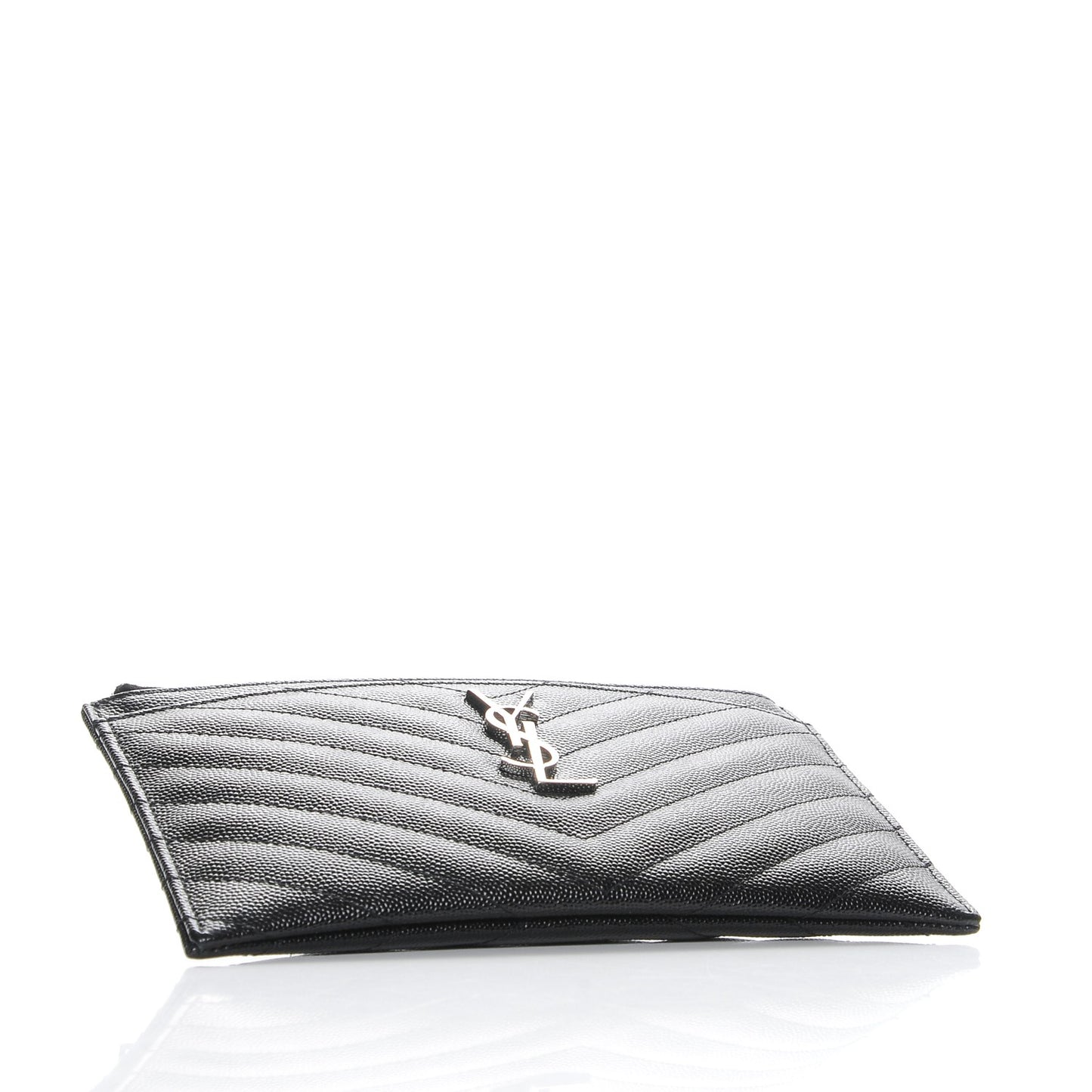Grain De Poudre Chevron Monogram Bill Pouch Black