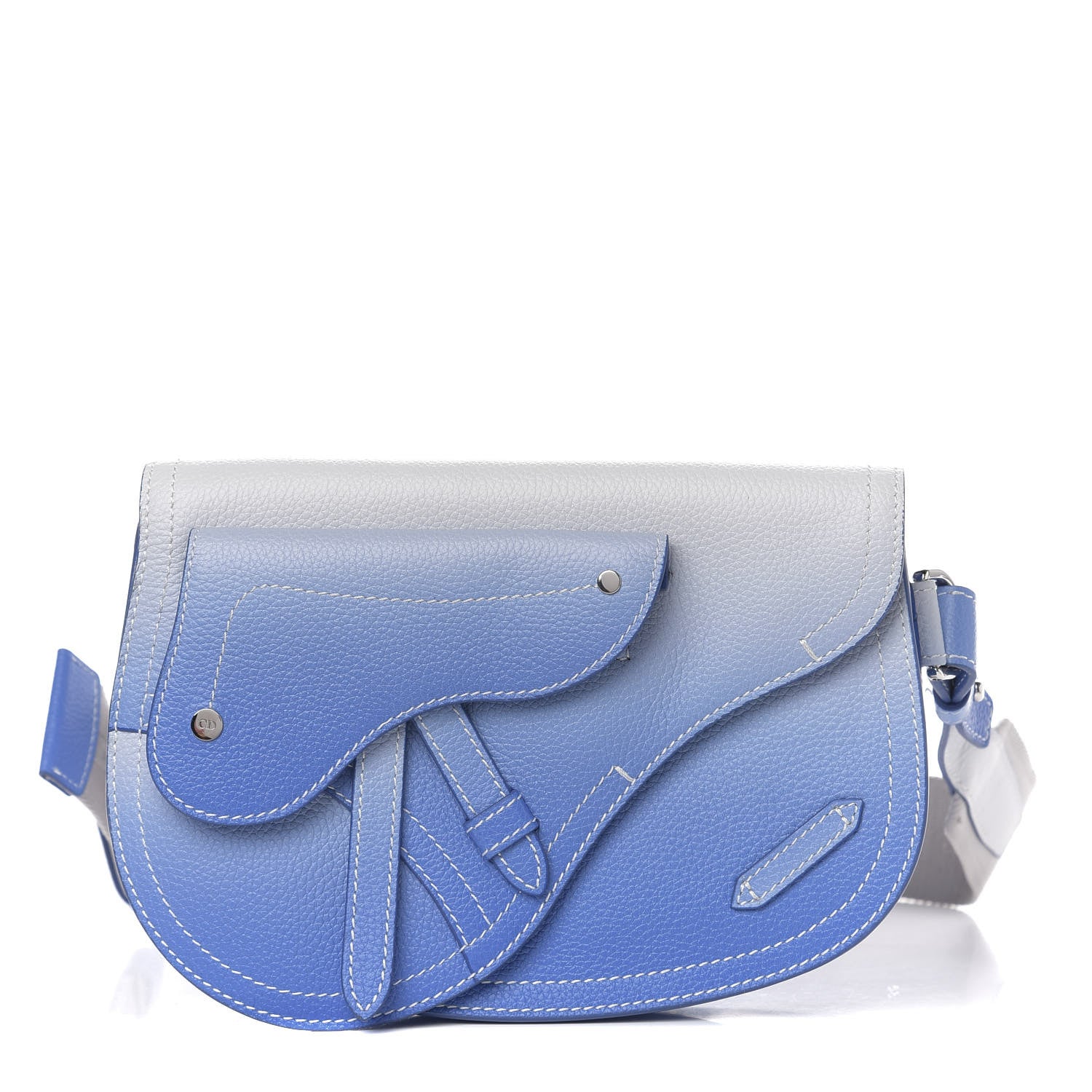 Christian Dior X KAWS Grained Calfskin Saddle Pouch 1 of 10
