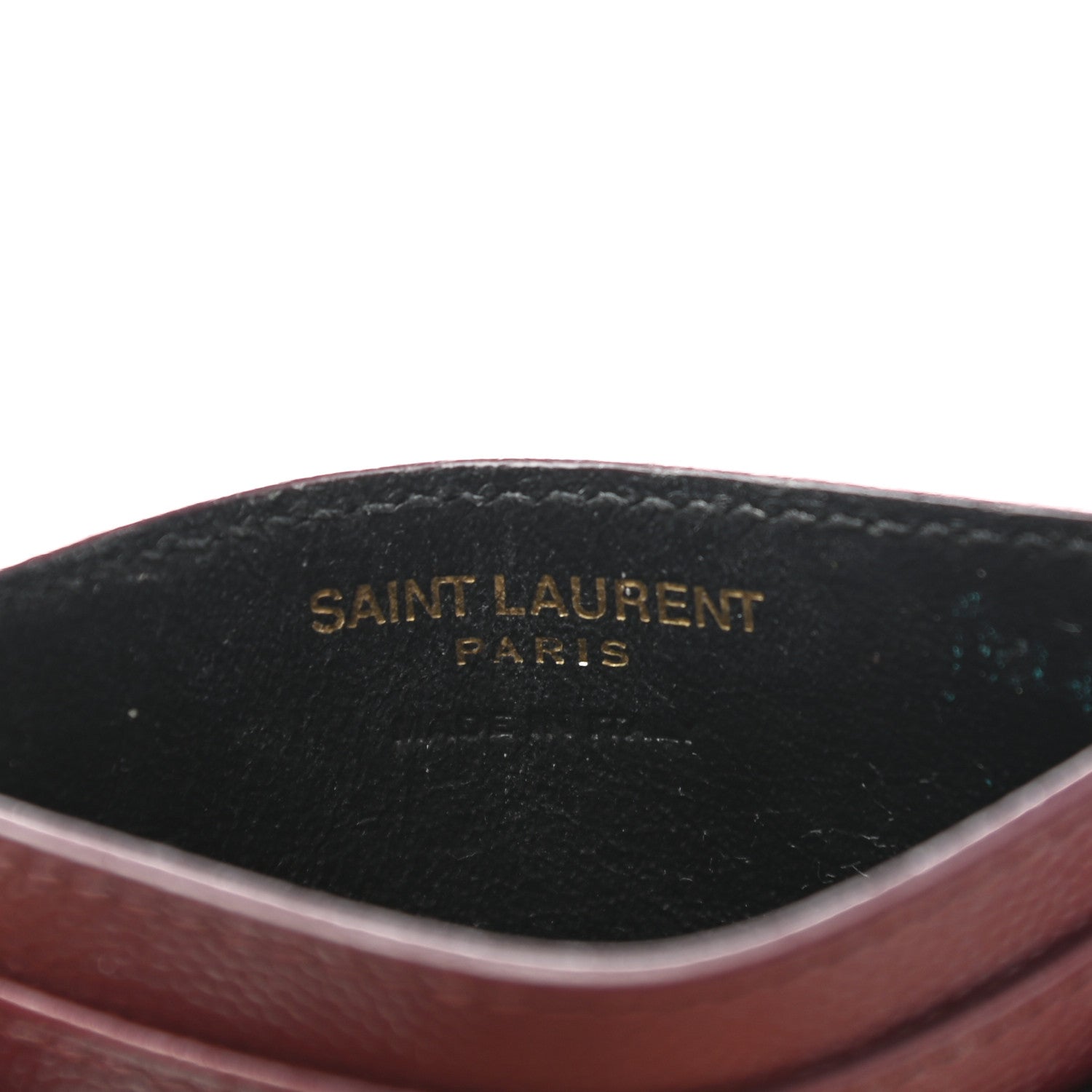 Saint Laurent Grain De Poudre Matelasse Chevron Cassandre Credit Card Case Bordeaux 6 of 7