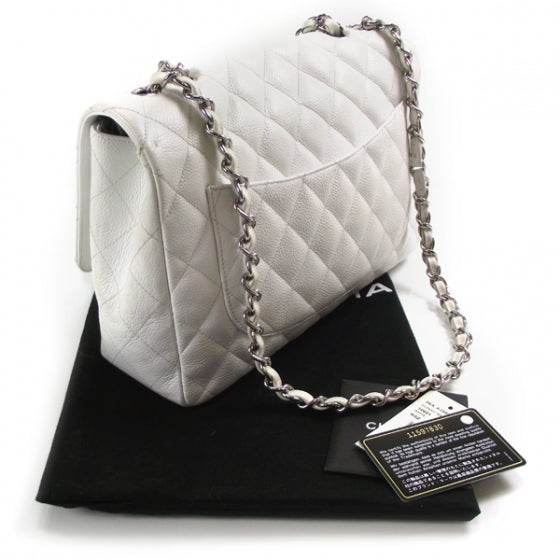 Caviar Jumbo Flap White