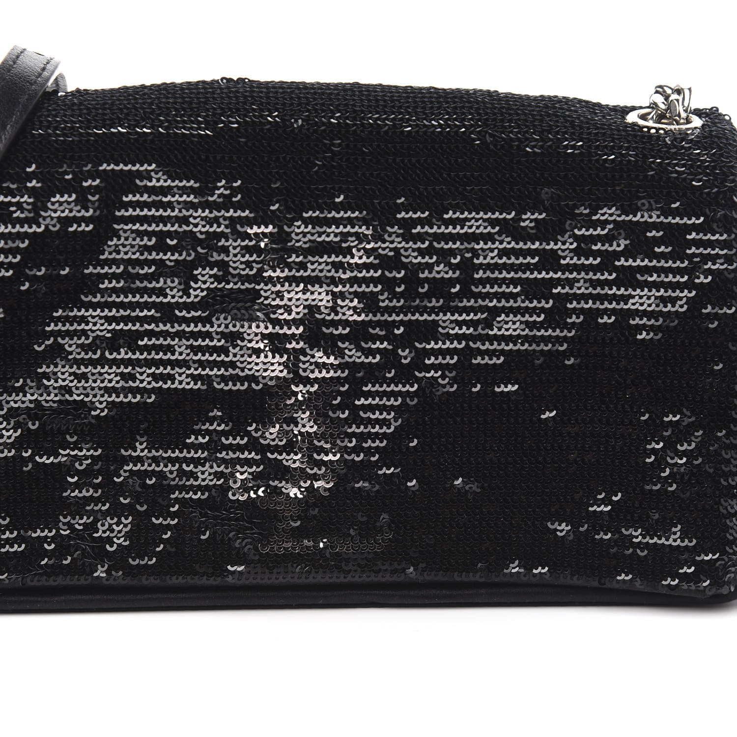Saint Laurent Sequins Toy West Hollywood Chain Wallet Nero Manto Naturale 8 of 8