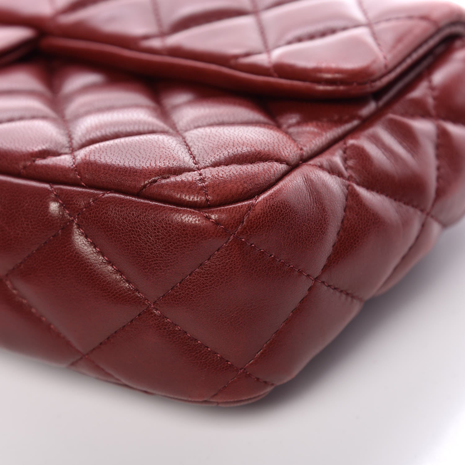 Chanel Lambskin Quilted East West Flap Dark Red 18 of 18