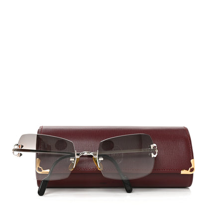 Cartier Metal Rimless C De Cartier 135 Square Sunglasses Silver Black 7 of 7