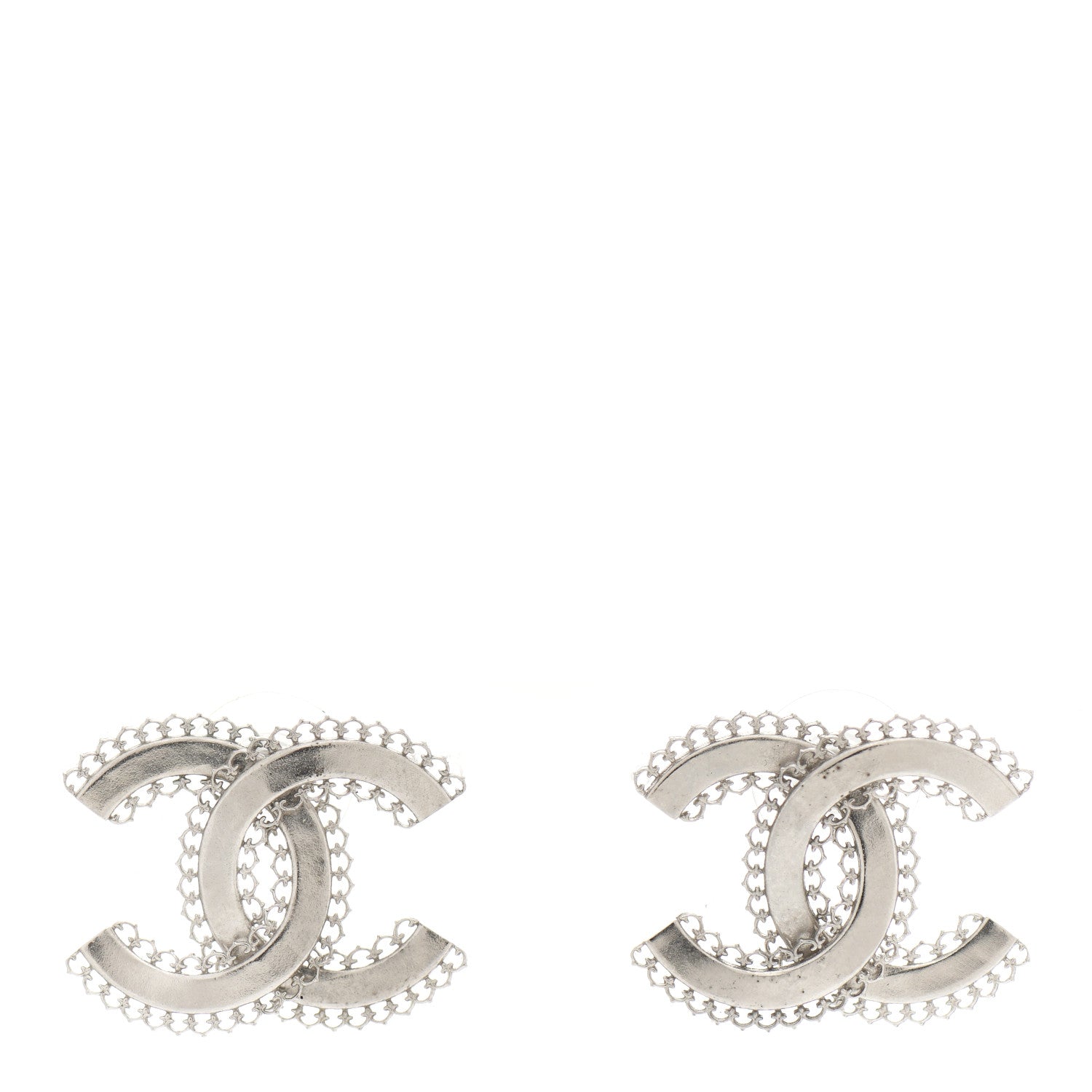 Chanel CC Chain Earrings Silver 1 of 4