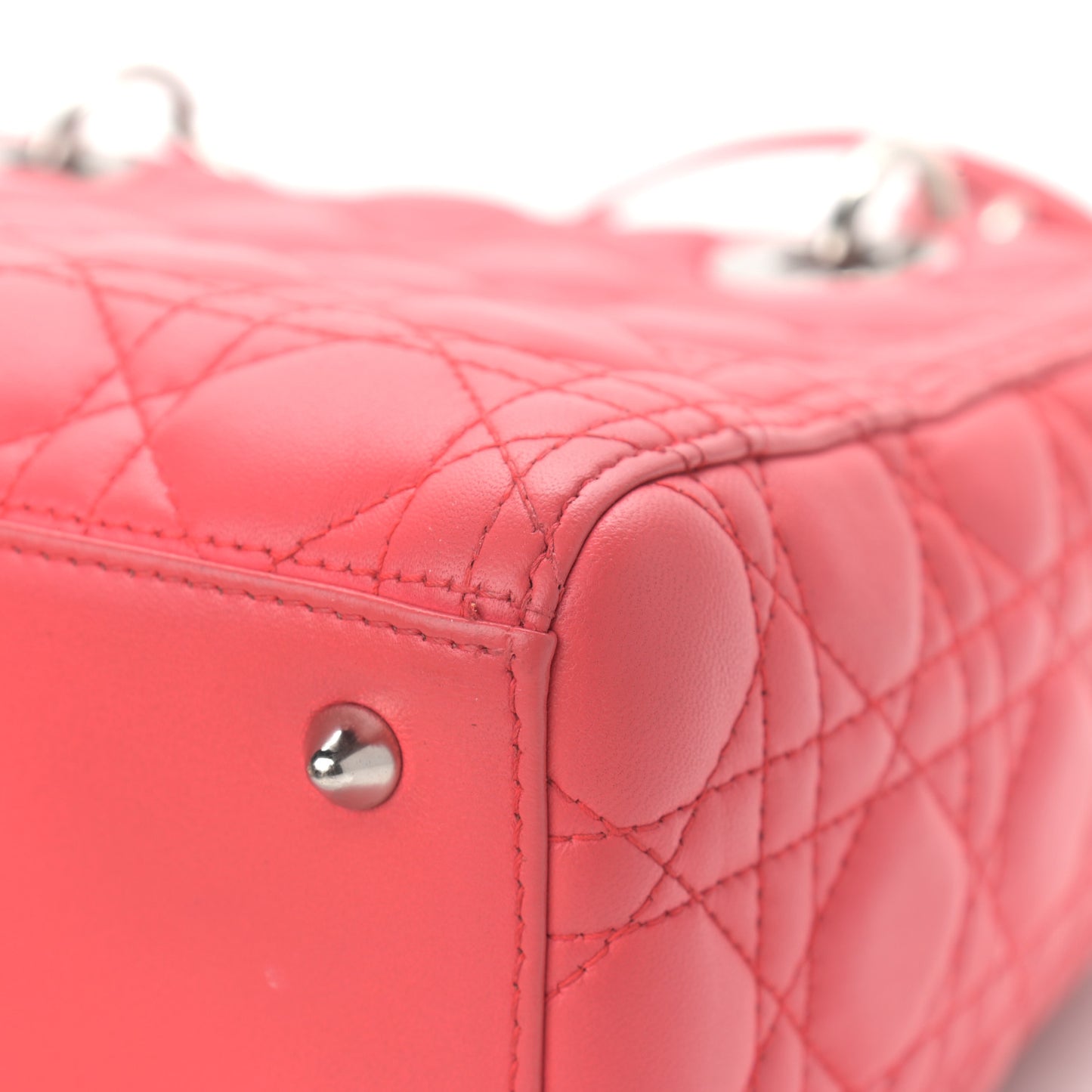 Lambskin Cannage Medium Lady Dior Coral