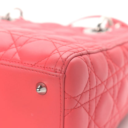 Christian Dior Lambskin Cannage Medium Lady Dior Coral 11 of 12