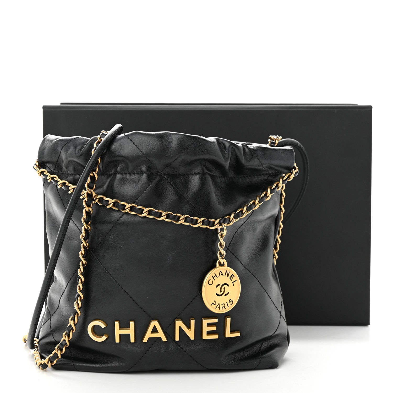 Chanel Shiny Calfskin Quilted Mini Chanel 22 Black 11 of 11