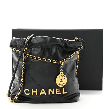 Chanel Shiny Calfskin Quilted Mini Chanel 22 Black 11 of 11
