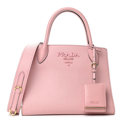 Prada Saffiano Cuir Calfskin Small Monochrome Top Handle Tote Pesco 1 of 4