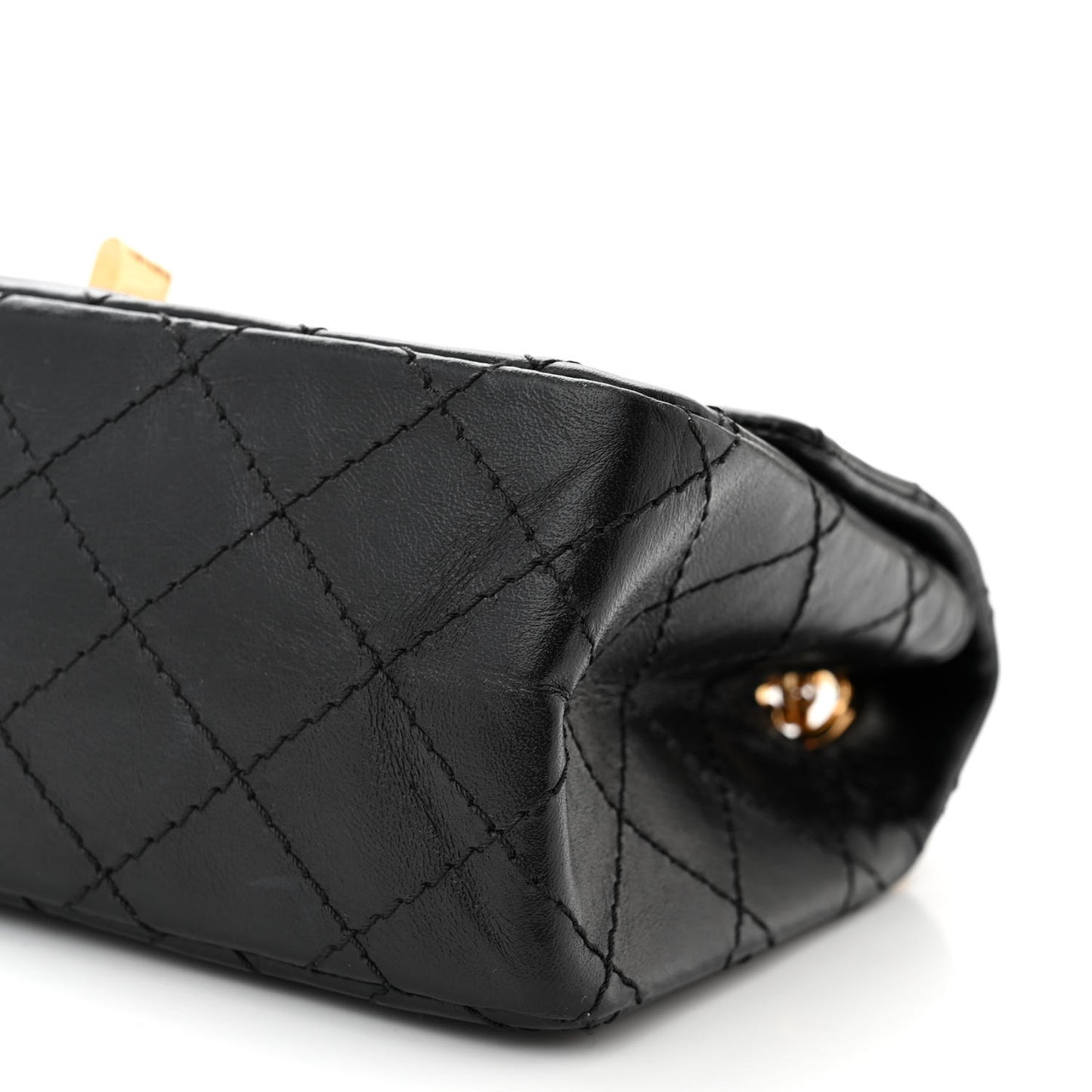 Aged Calfskin Quilted 2.55 Reissue Mini Flap Black