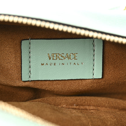 Versace Lambskin Mini Tag Bowling Bag Turquoise 6 of 9
