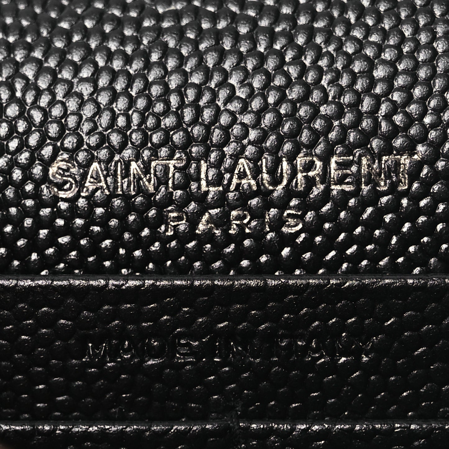 Grain De Poudre Matelasse Chevron Monogram Monochrome Envelope Chain Wallet Black