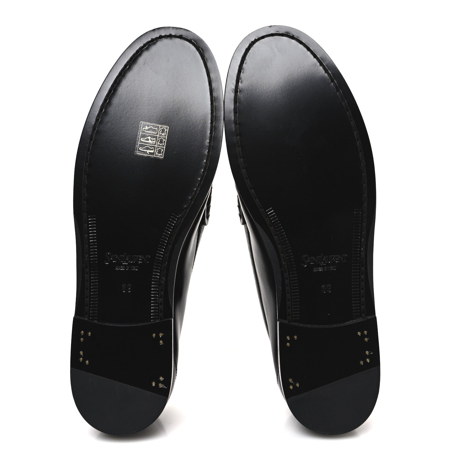 Saint Laurent Calfskin Penny Loafers 39 Black 7 of 10