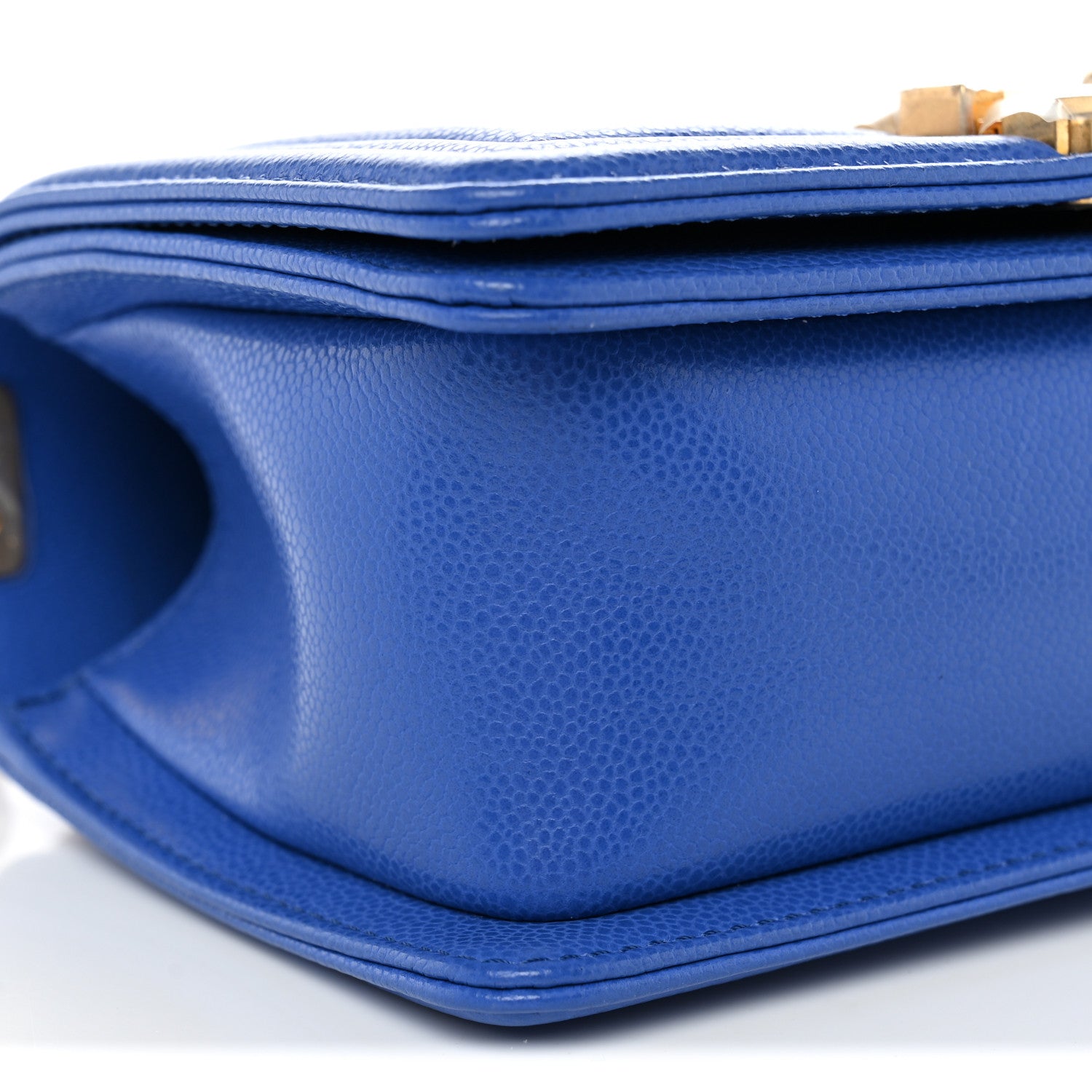 Chanel Caviar Chevron Quilted Small Boy Flap Blue 9 of 11