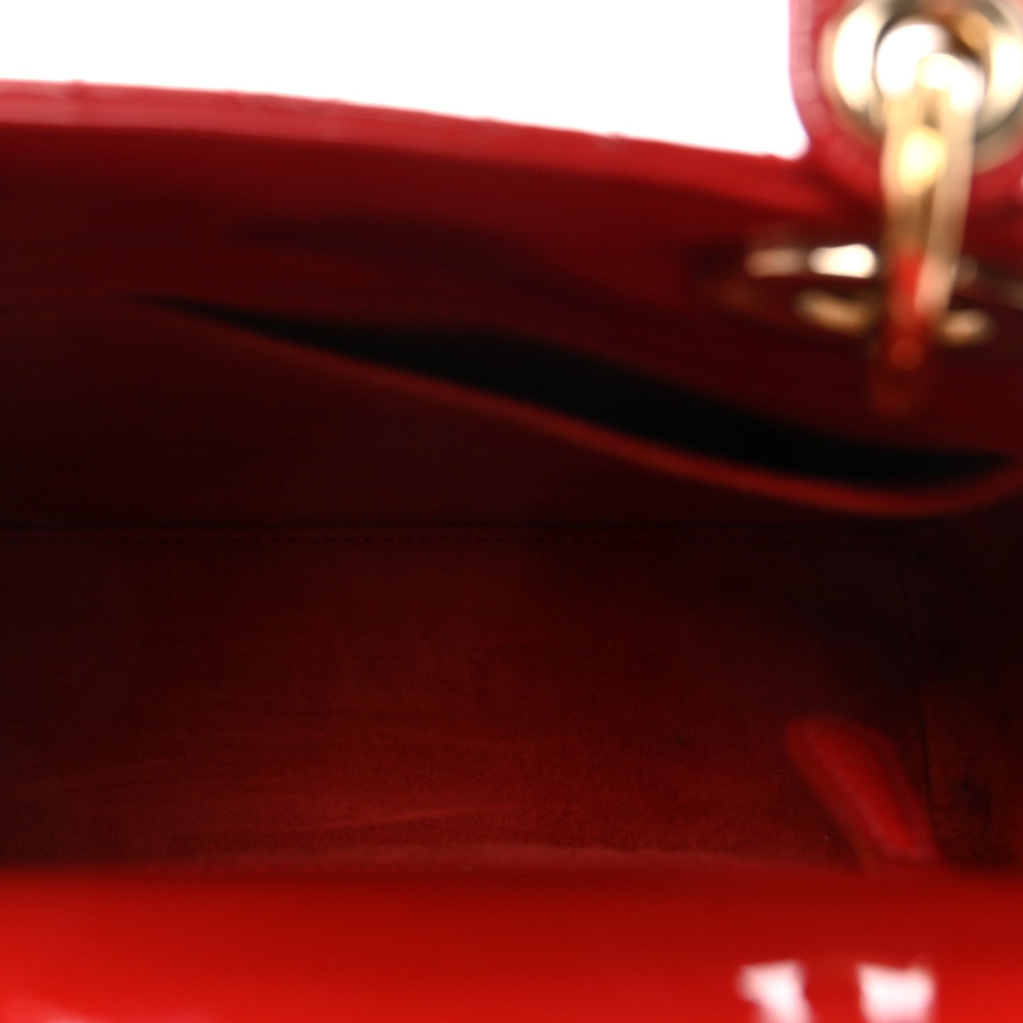 Patent Cannage Small Lady Dior Red