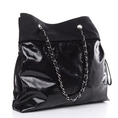 Chanel Vinyl Spirit Drawstring Tote Black 3 of 13