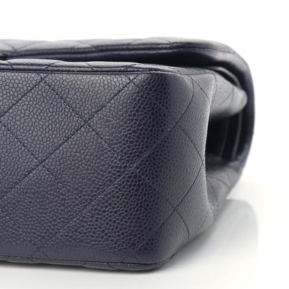 Chanel Caviar Quilted Jumbo Double Flap Navy Blue 9 of 10