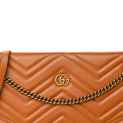 Gucci Azalea Calfskin Matelasse Heart Medium GG Marmont Slim Shoulder Bag Cognac 10 of 10