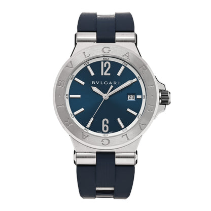 Bulgari Stainless Steel Rubber 44mm Diagono Automatic Watch Black 1 of 5