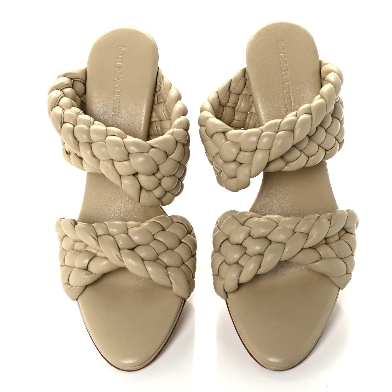 Bottega Veneta Nappa Twisted Padded Intrecciato Curve Slide Sandals 40 Tapioca 5 of 9