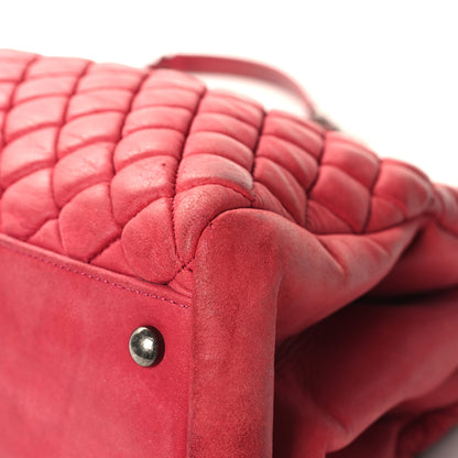 Chanel Iridescent Calfskin Quilted Large Just Mademoiselle Bowling Bag Red 12 of 17