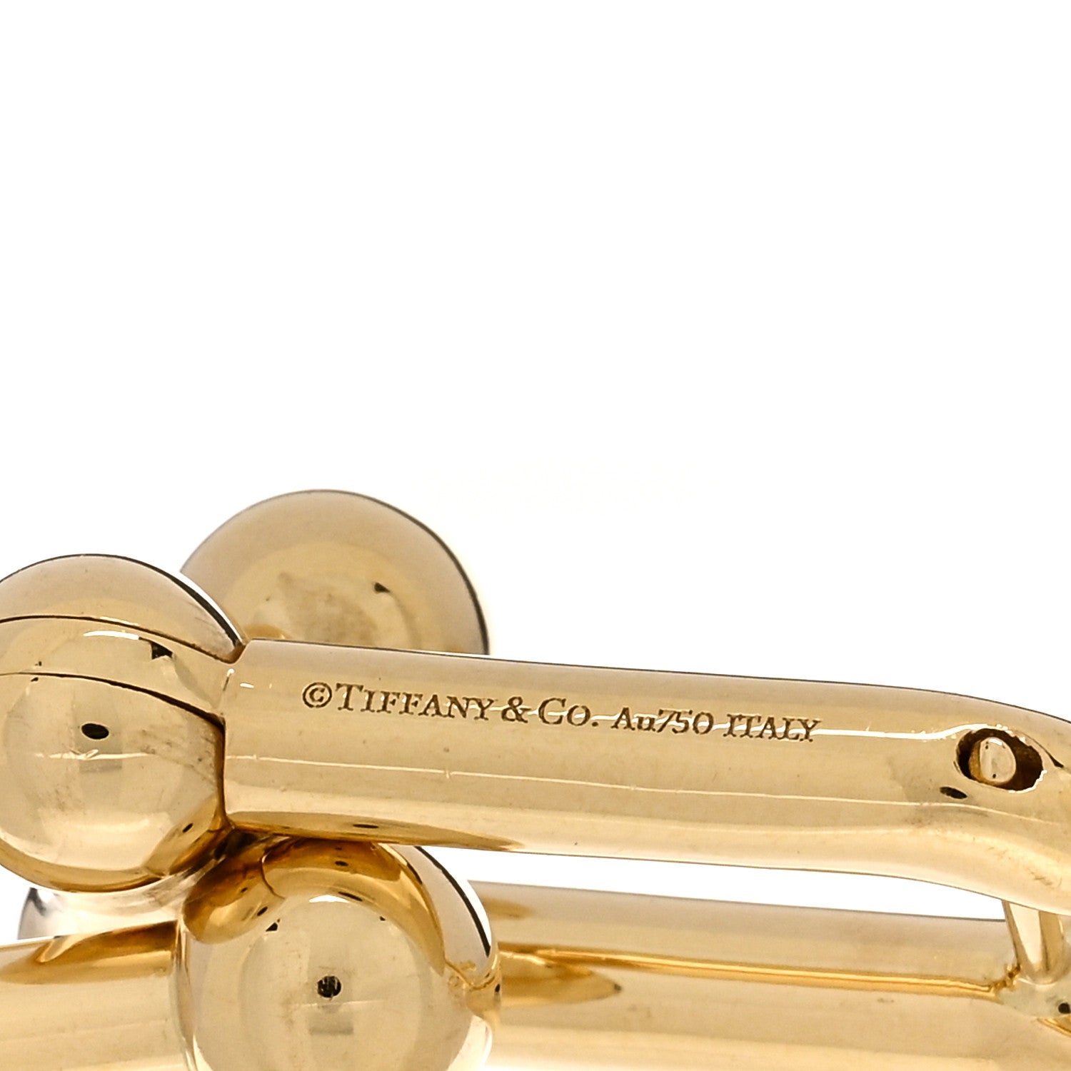 Tiffany 18K Yellow Gold Large HardWear Link Earrings 4 of 5
