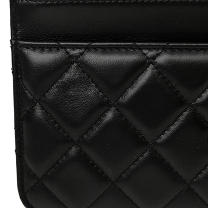 Chanel Lambskin Quilted Chain Around Wallet On Chain WOC Black 12 of 13