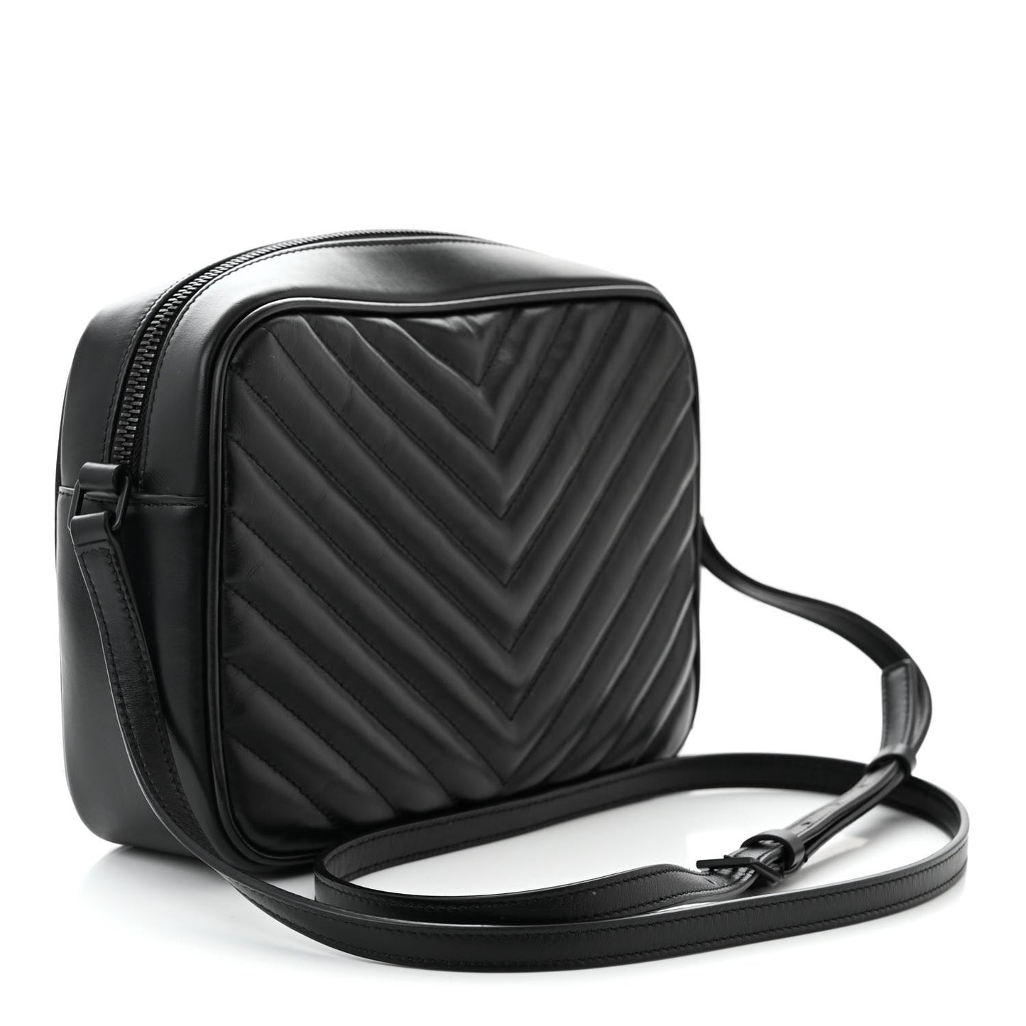 Calfskin Matelasse Monogram Monochrome Lou Camera Bag Black