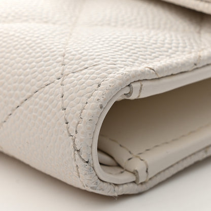 Chanel Caviar Quilted Striated CC Medium Flap Wallet White 12 of 13