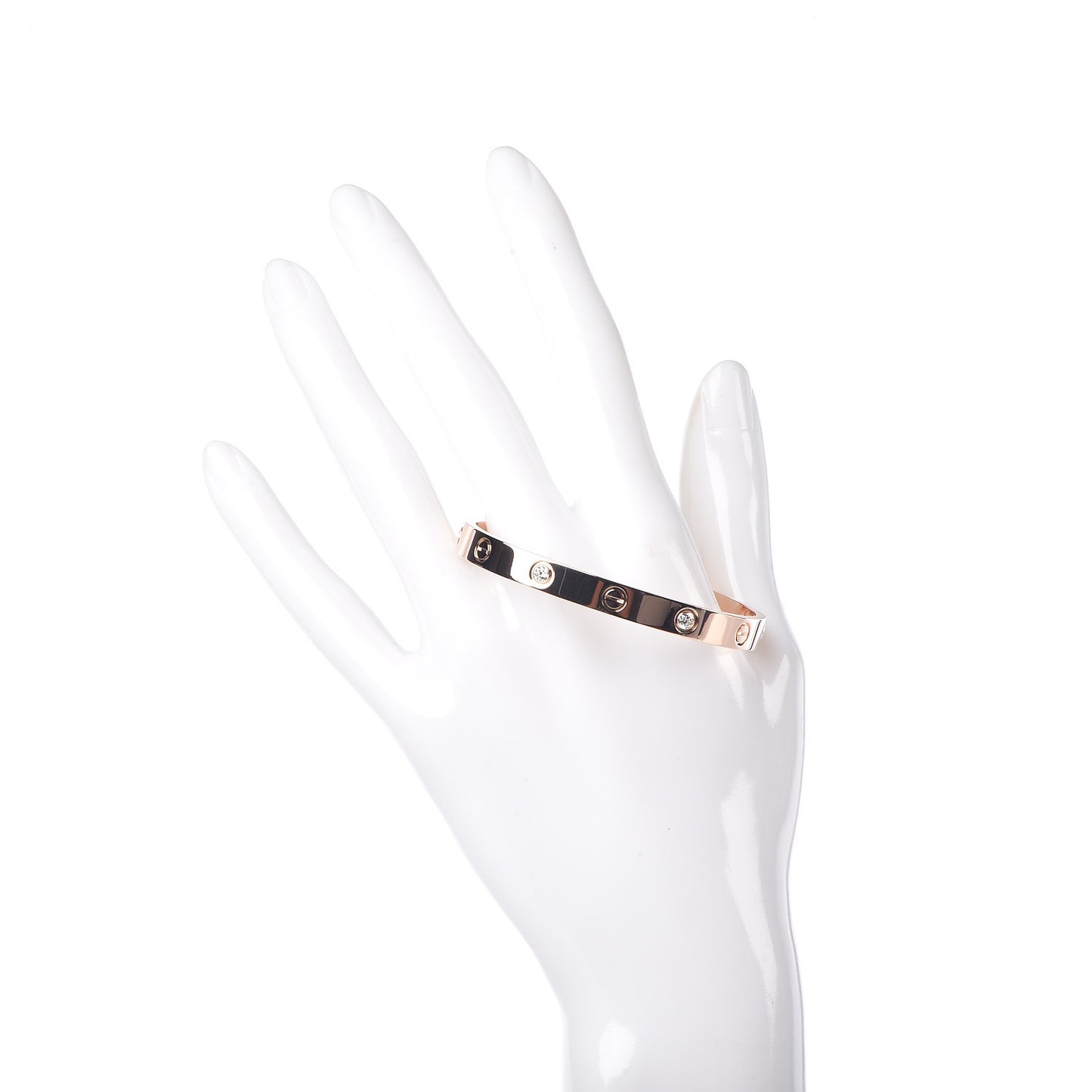 18K Pink Gold 4 Diamond LOVE Bracelet 16