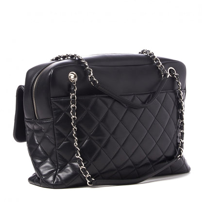 Chanel Lambskin Quilted Bowler Flap Shoulder Bag Black 2 of 9