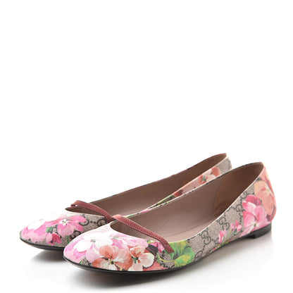 Gucci GG Supreme Monogram Blooms Ballet Flats 39 Beige Multicolor Dry Rose 3 of 12