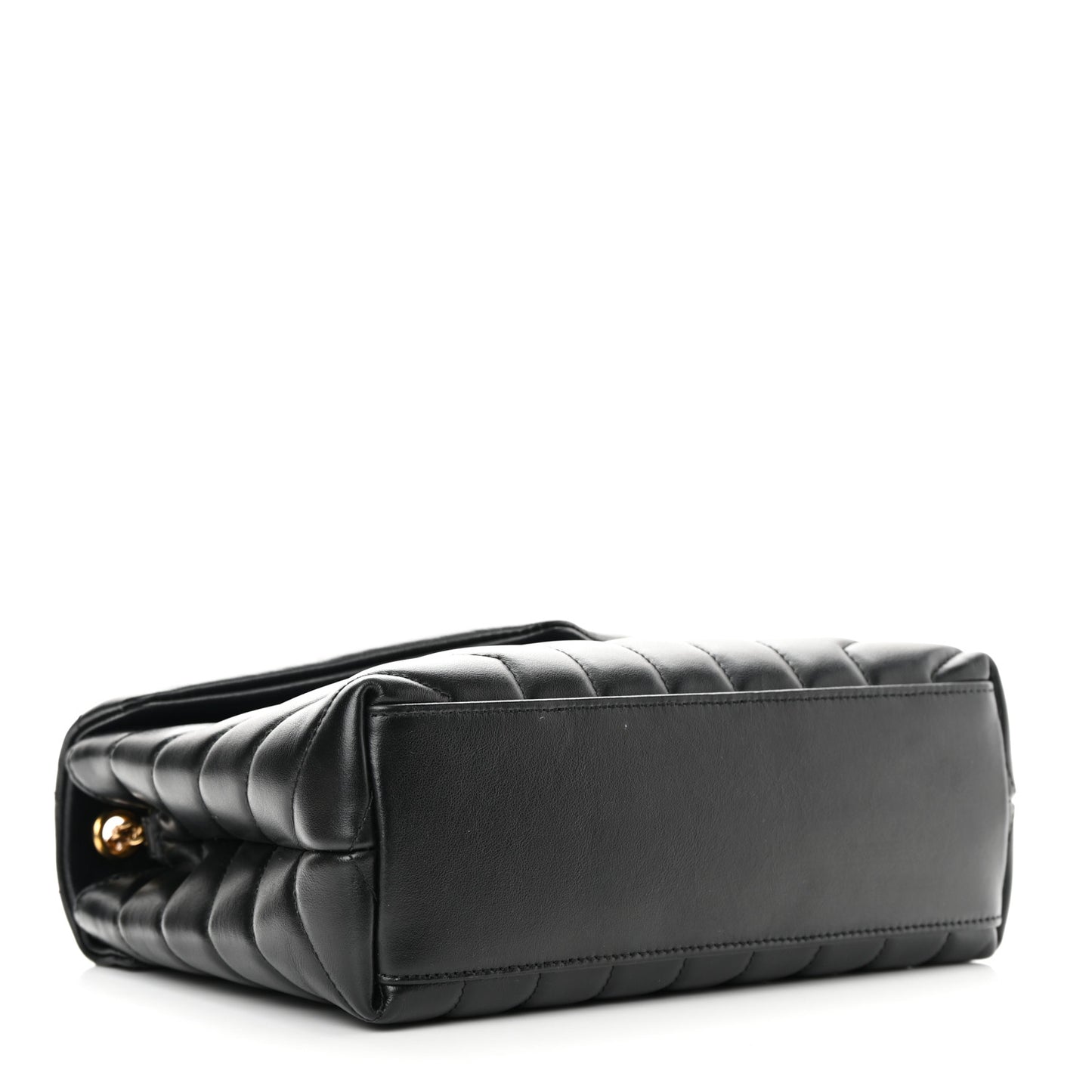 Calfskin Y Quilted Monogram Small Loulou Chain Satchel Black